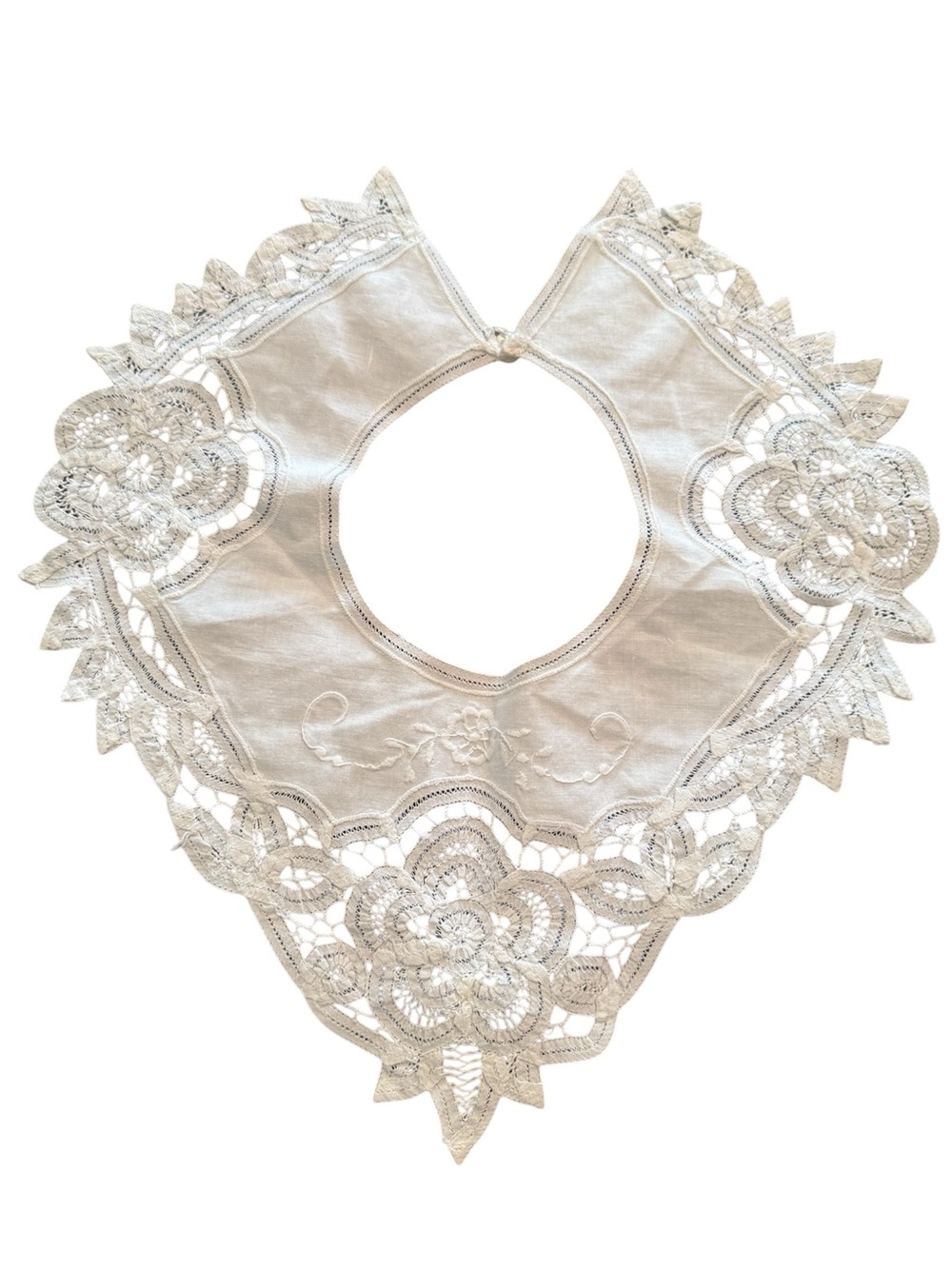 Victorian Battenburg lace collar Handcrafted